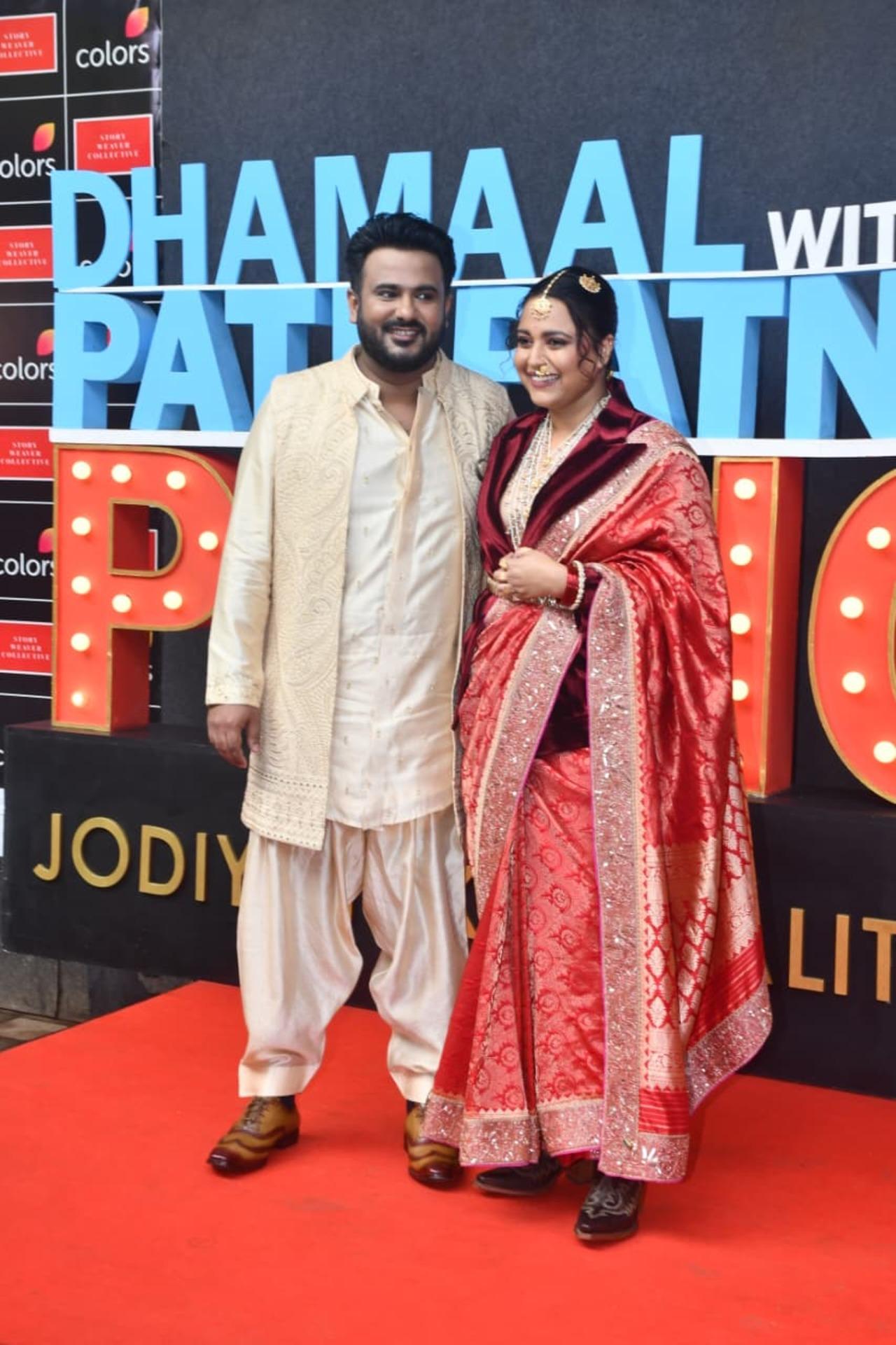 Swara Bhasker and her husband Fahad Ahmed on the sets of Pati Patni Aur Panga